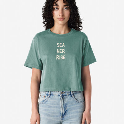 Sea Her Rise Boxy Cropped Tshirt Thumbnail